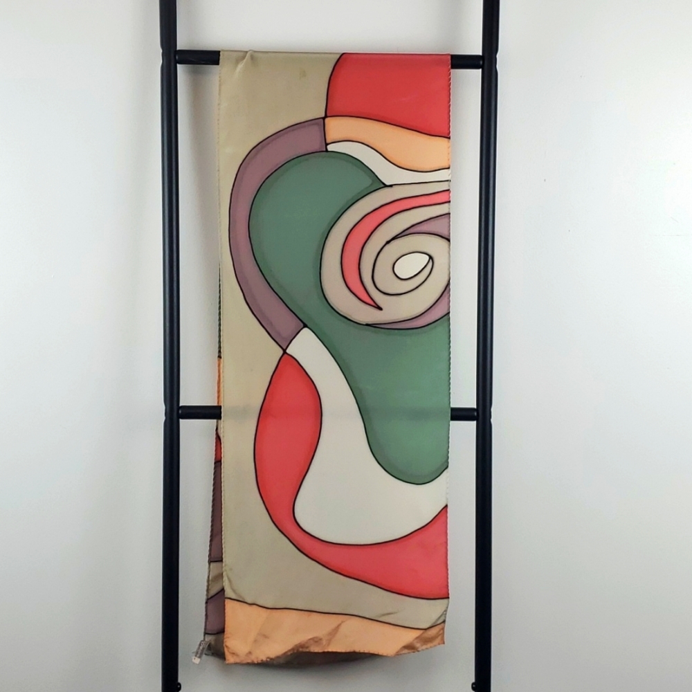 Robert Daskal Chicago Silk Multicolor Scarf Abstraction
